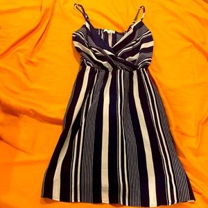 Blue and white dress